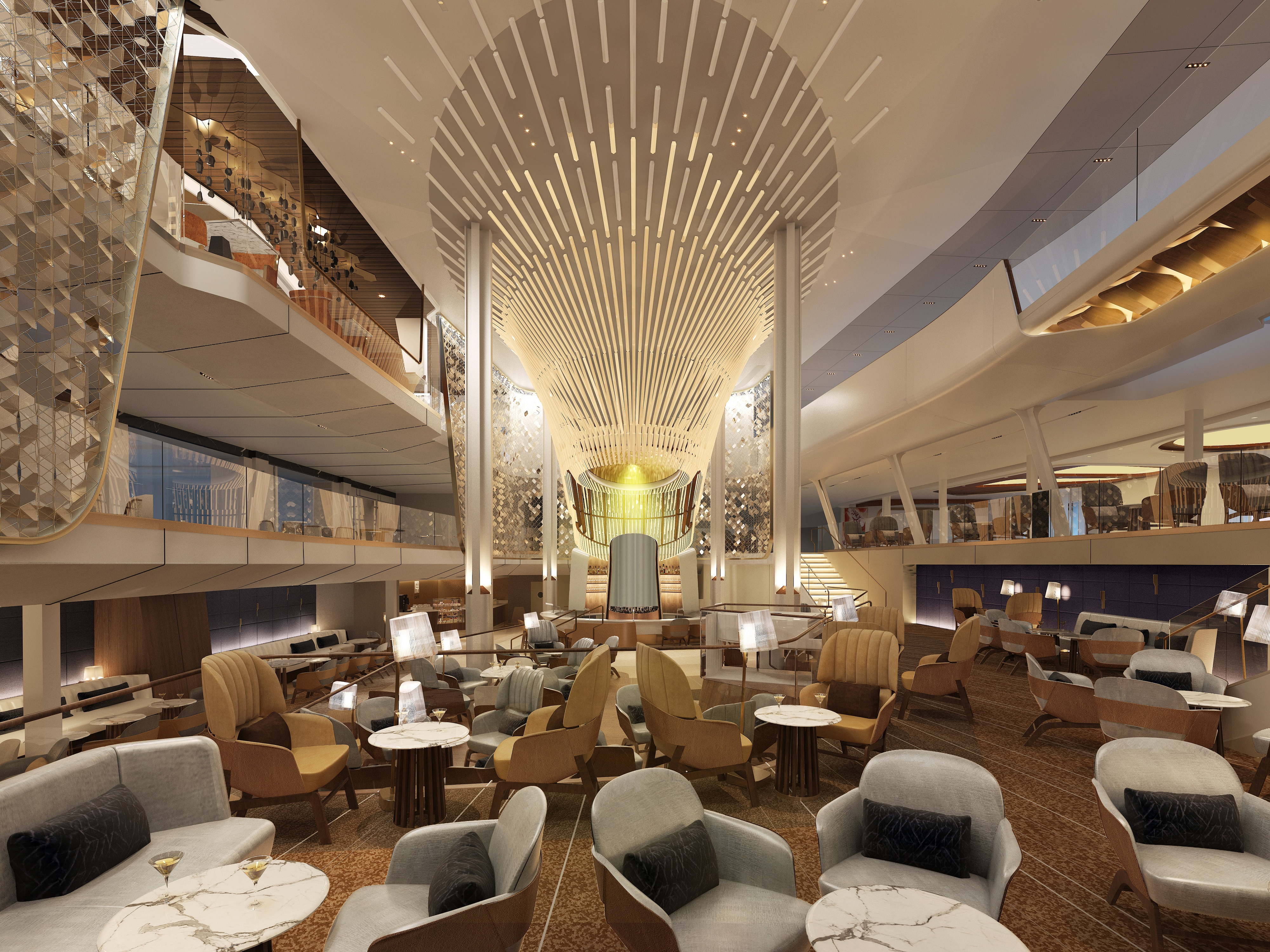 Celebrity Cruises presenta The Grand Plaza, l’esclusivo atrio di Celebrity Edge firmato Jouin Manku