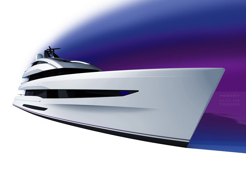 Harrison Eidsgaard firma le linee esterne della nuova serie Steel 50 metri di Heesen Yachts