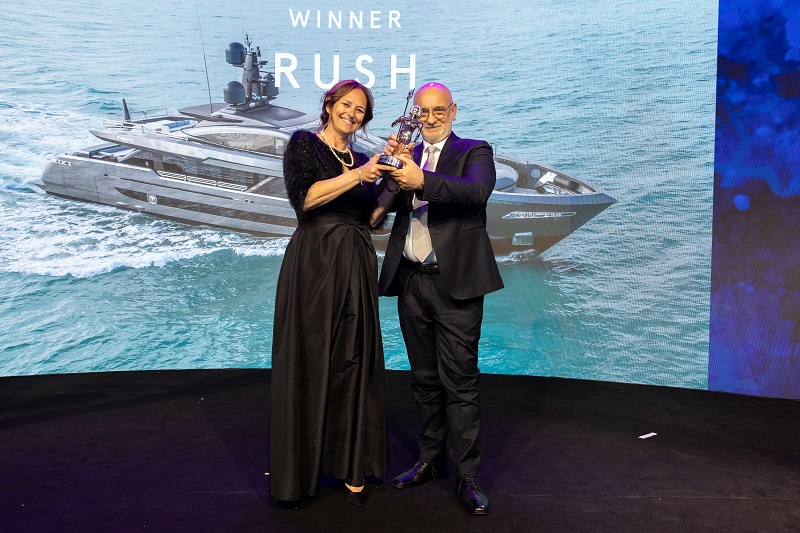 Baglietto M/Y Rush premiato ai World Superyacht Awards 2023 nella categoria Yacht a motore semi-dislocanti o plananti, da 35m a 41,99m